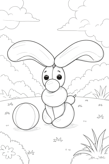 Twistelora Colouring Book: Balloon Animals. Balloon Dog colouring page.