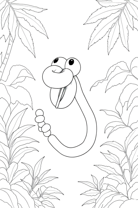 Twistelora Colouring Book: Balloon Animals. Balloon Snake colouring page.